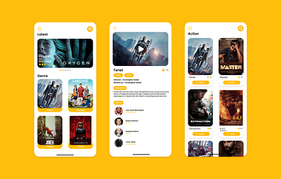 Movie Recommendation App UI Design design ui