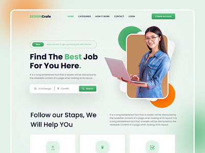 Job Finder - Landing Page Exploration dailyui design digital digital agency digital agency website freelance job job application job board job finder job portal job search jobs landing design landing page design landingpage ui uidesign work