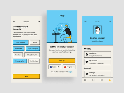 Job Finder Application - Part 2 app application apply clean colorful design finder flat job job finder light mobile new popular ui uidesign uiux