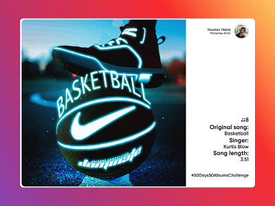 Basketball song - Kurtis Blow | Song album recreation #8 album design basketball branding design digital art digital image graphic design kurtis blow music album permission less project photo manipulation recreation