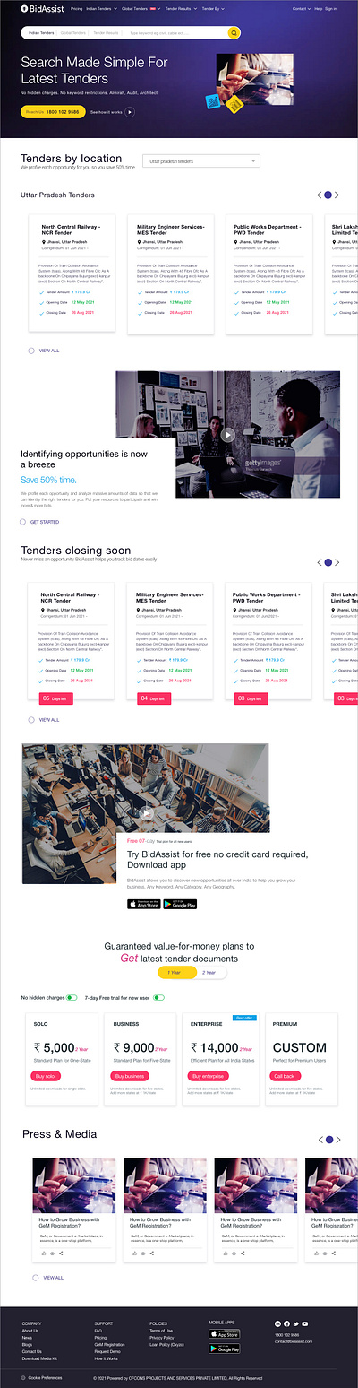 Trading Web Page design ui webpage