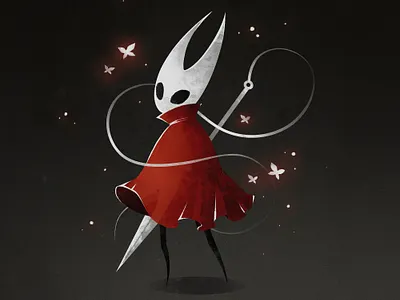 Hornet art character digital art fanart game hollow knight illustration illustrator retro vintage
