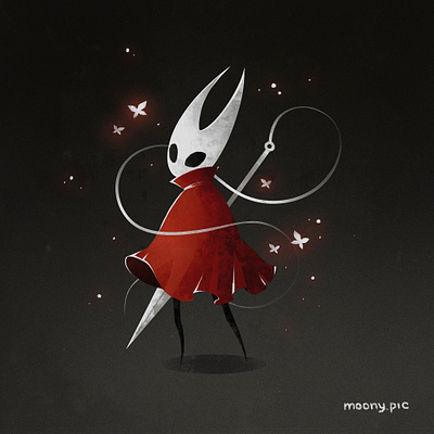 Hornet art character digital art fanart game hollow knight illustration illustrator retro vintage