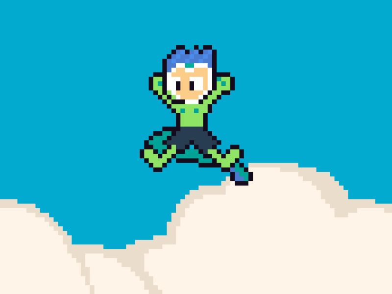 Luca - 16bit 16bit animation fan art frame by frame illustration loop luca pixar pixel art