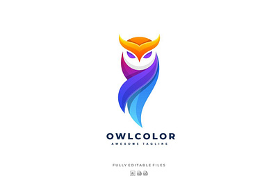 Owl Colorful Logo 3d 3d letter abstract animation branding concept creative design graphic design illustration logo motion graphics ui vector