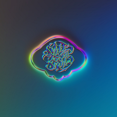 Sweet Tooth Skully – Chrome Logo abstract art branding chrome chrometype colors design filter forge generative glow gradient graphic design illustration light logo neon reflection