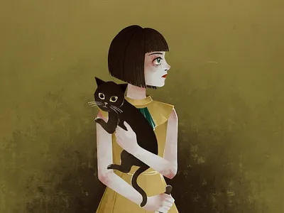 Fran Bow animal art digital art fanart game human illustration illustrator retro