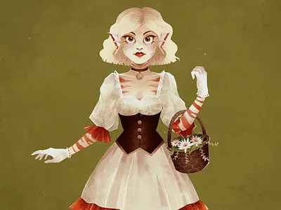 Lucy animal art character digital art fish humanization illustration illustrator retro