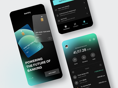 Bankly - Banking Mobile App android app design application application design bank app banking app finance finance app financial financial app fintech fintech app ios app design mobile mobile screens mobileapp mobileappdesign money transfer app ui uiux ux