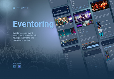 Event App Concept app dark mode design figma photoshop ui ux