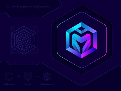 Branding identity & Logo Design for Meta Masters DAO animation branding branding identity crypto dao extej finance fintech gamefi gradient helmet identity logo logo reveal logotype saas shield web3