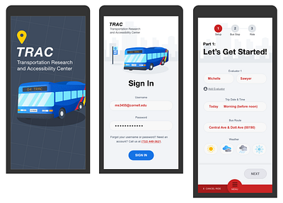 TRAC Bus Layouts branding bus illustration layout poster rack cards ui web website website design