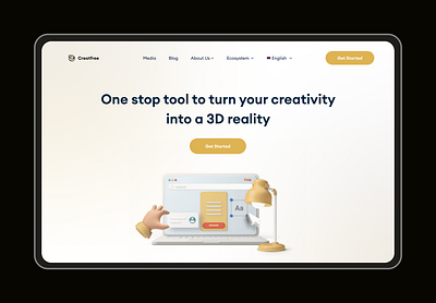 Creatfree 3d builder creativity hero section website