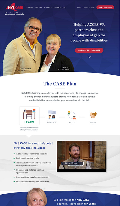 NYS CASE Website Design disability layout ui website