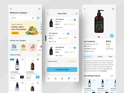 E-commers - Mobile App Design app design best design design ecommers grocery illustration interaction minimal mobile app mobile app design mobile ui shopping ui uidesign uiux uiuxdesign web design