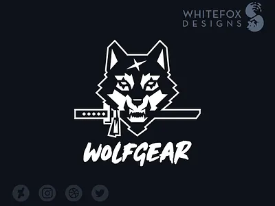 WOLFGEAR branding cool design graphic design identity design logo logo design ninja sword wild wolf