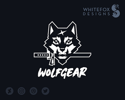 WOLFGEAR branding cool design graphic design identity design logo logo design ninja sword wild wolf