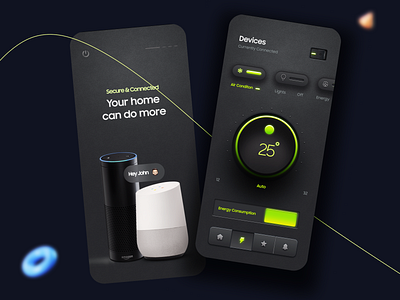 Smart Home App Concept android app app design black dark design home house ios minimal mobile mobile app mobile app design product design smart smart home typography ui ui design ux