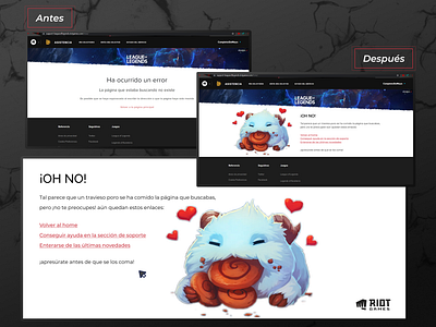 Maratón UI - Daily Challenge #04_ 404 Page - Riot Games app design graphic design illustration ui