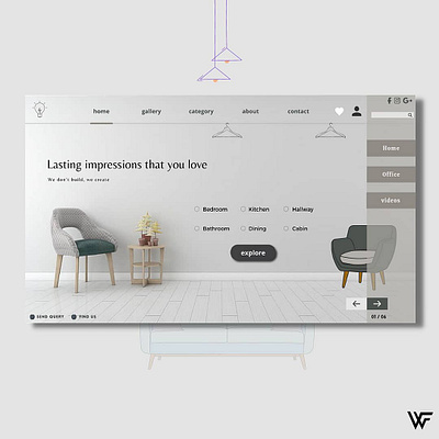 Webpage concept for interiors business