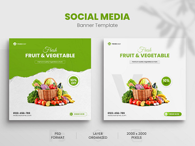 Fresh Vegetable Social Media Banner Design ads design food banner new social ads banner social banner 2021 social banner ads social banner design social banner trend social media banner design social media banner mockup trend ad design