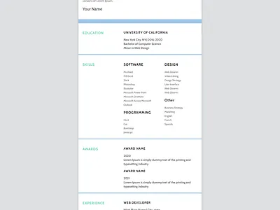Html Resume/cv template cv template resume template