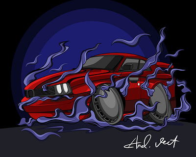 Red Cars and Ghost Fog art car caricature flat graphic design illustration illustrator illuustration vector vehicle