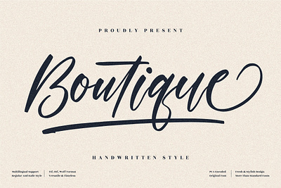 Boutique - Beautiful Handwritten Font 3d animation app branding design graphic design icon illustration logo motion graphics typography ui ux vector