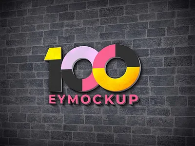 3D Office Wall Logo Mockup 3d amazing animation black branding creative design free icon images logo mockup new nice office stylish typography ui ux wall