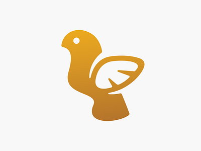 Golden Bird! bird brand brand identity branding branding design flying gold golden icon illustration logo logo design mark metal negative space nest symbol tweet wave wing