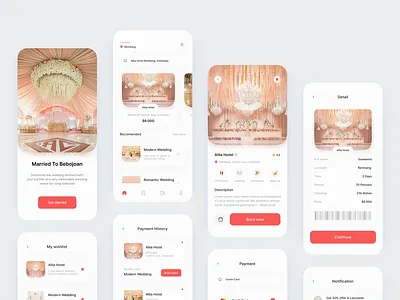 Bebojoan - Mobile App after effects animation app design booking calendar clean events floral gif invitation marriage marry mobile mobile animation save the date splashscreen ui ux wedding wedding venue
