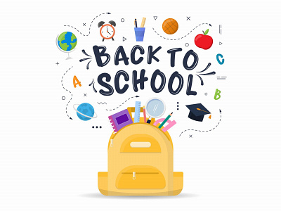 Free Vector Design Illustration With School Bag back to school education free freebie freevector graphicdesign graphics illustration learn learner learning school schools vector