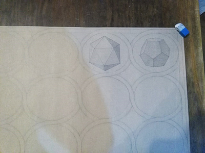 Exploring big drawings drawing geometric geometry painting polyhedra polyhedron