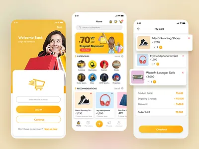 E-commerce - Mobile App UI branding graphic design logo ui