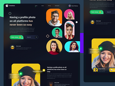 Avatarz 👨‍💼 dark mode diseño diseño web home page landing page minimalist startup ui ui desing uidesign website