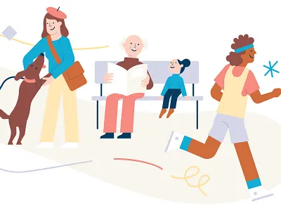 ADHD Association Norway illustration adhd dog park runner