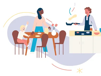 ADHD Association Norway illustration adhd cooking family illustration kitchen