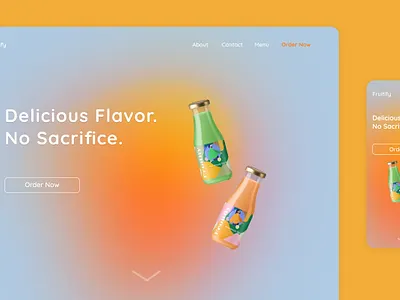 Daily UI - 003 blue dailyui design landingpage orange smoothie splash ui ui ux uiux ux design uxdesign webpage website