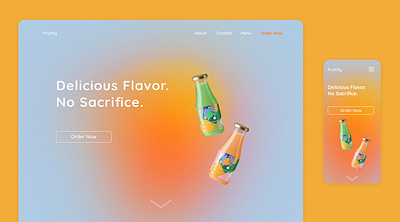 Daily UI - 003 blue dailyui design landingpage orange smoothie splash ui ui ux uiux ux design uxdesign webpage website