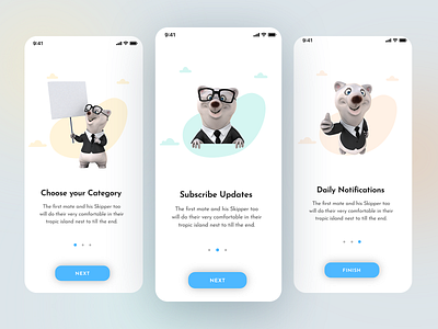 On boarding UI branding graphic design logo ui