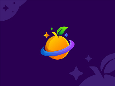 FRUIT + SPACE brand branding creative design fruit icon illustration logo logodesign orange space star symbol