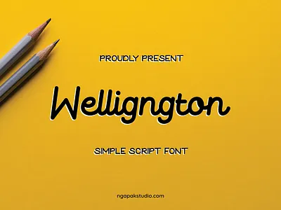 WELLINGTON SIMPLE SCRIPT FONT | brushscript calligraphy craft creativefabrica display display font envato font font awesome handlettering handmade invitation letter lettering monoline outline quirky script thedailytype wedding