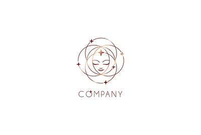 Cosmos Portrait Logo FOR SALE beauty branding cosmetics cosmos design face for sale illustration logo universe vector