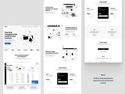 New Seoul Illustrations! animation application circa craftwork design graphic design illustration kapustin landing layouts marketplace monochrome motion graphics ui vector web website wireframe