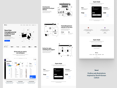 New Seoul Illustrations! animation application circa craftwork design graphic design illustration kapustin landing layouts marketplace monochrome motion graphics ui vector web website wireframe