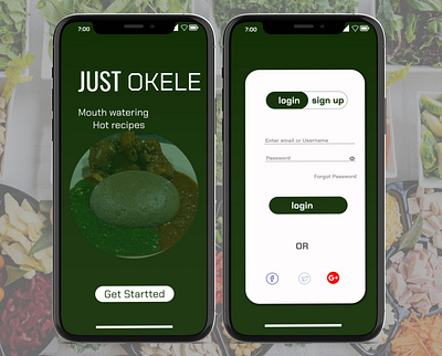 Food app ui mockup design ui ux