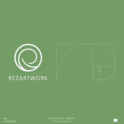 Reza artwork logo branding design graphic design illustration logo minimal golden art monogram design typography