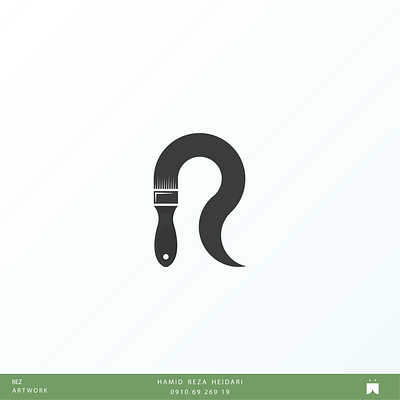 R monogram design graphic design illustration logo monogram design painting art minimal brush typography
