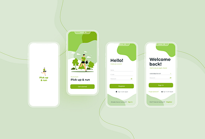 Plogging App app design login plogging register signin ui ux