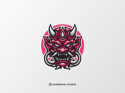 Oni Logo Illustration Design adobeillustrator awesome awesome creative logos branding design esport esportlogo icon illustration knight logo logodesign logotype mascotlogo masklogo onilogo shirt team typography vector